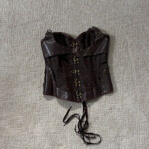 Brown Corset with Studded Details